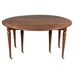 Louis XVI Style French Walnut Extension Dining Table