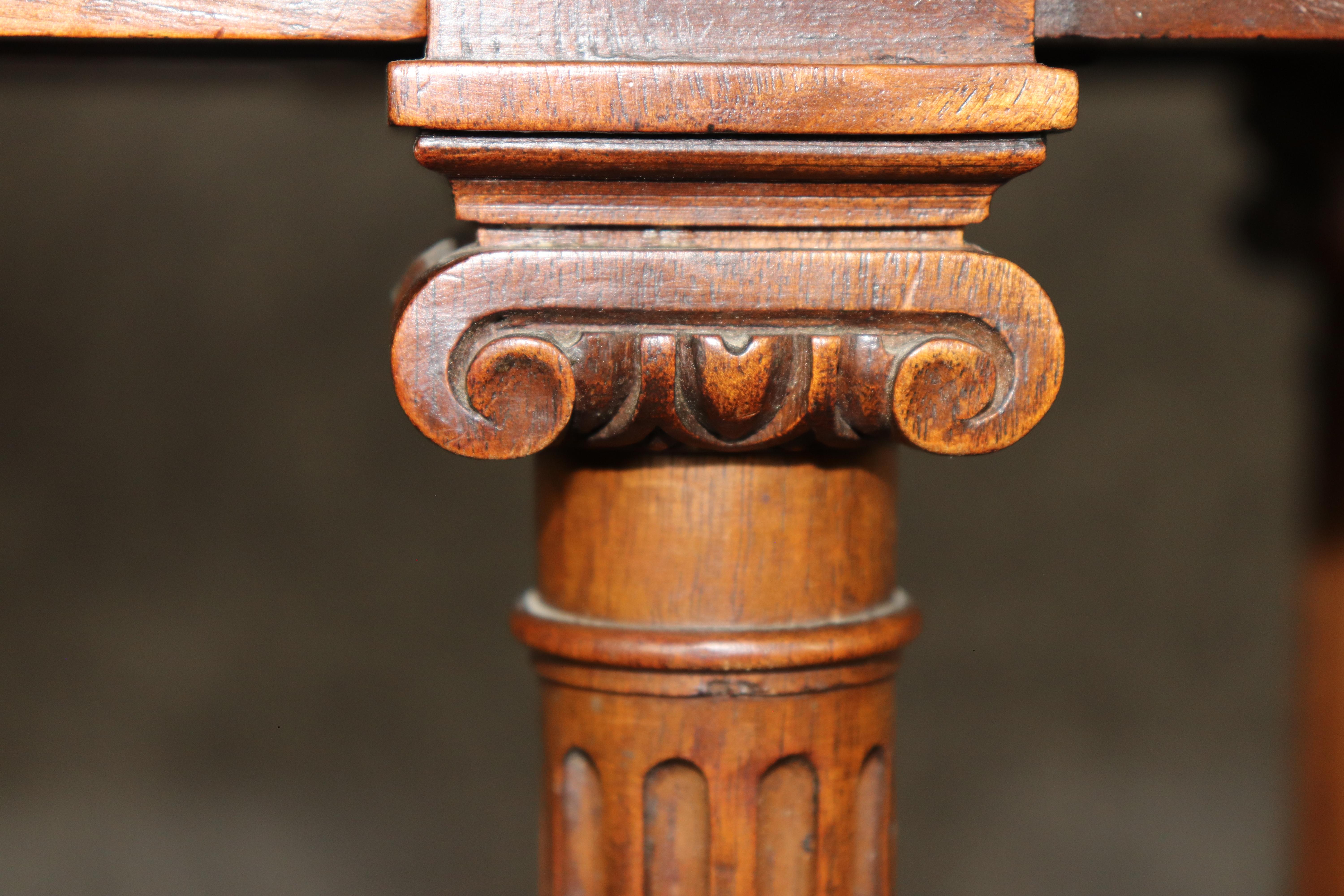 Louis XVI Style French Walnut Marble Top 3 Tier Console Table For Sale 9