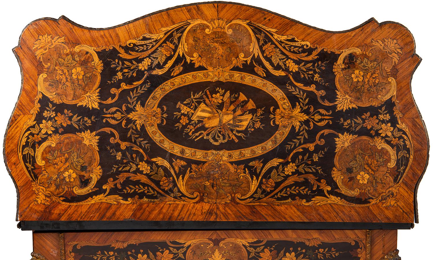 Louis XVI Style French Walnut Marquetry Inlaid Card Table For Sale 2