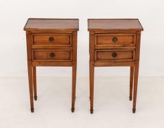 Louis XVI Style Fruitwood Bedside Tables, Pair