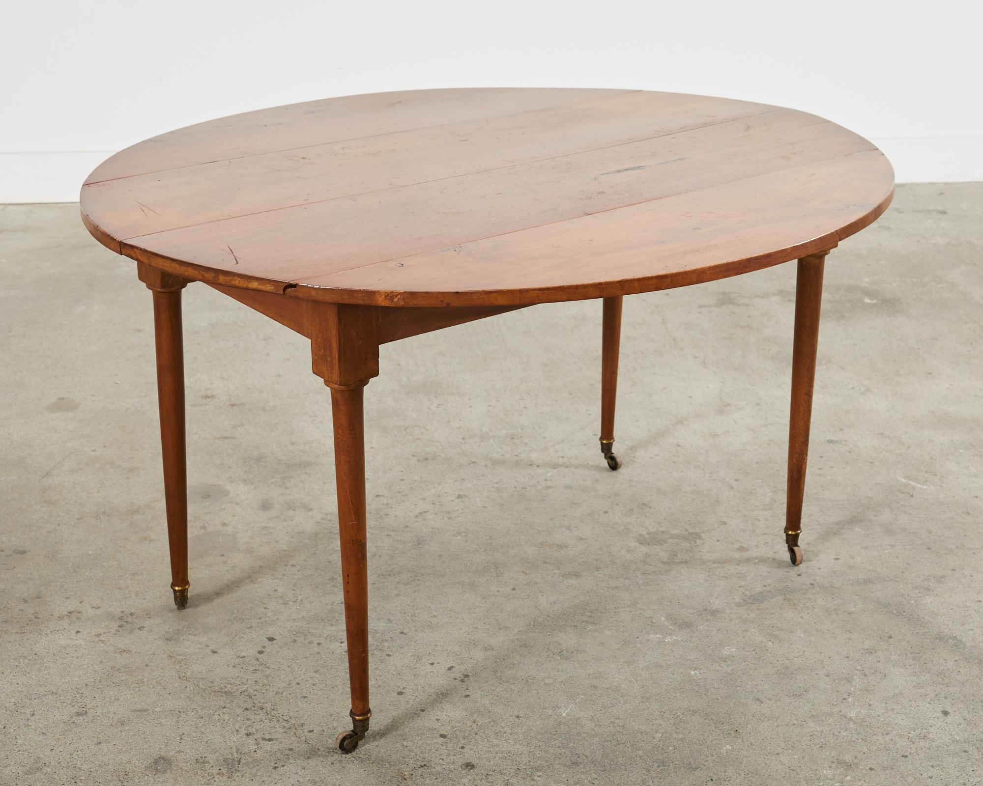 Louis XVI Style Fruitwood Drop Leaf Dining Table or Console  For Sale 7