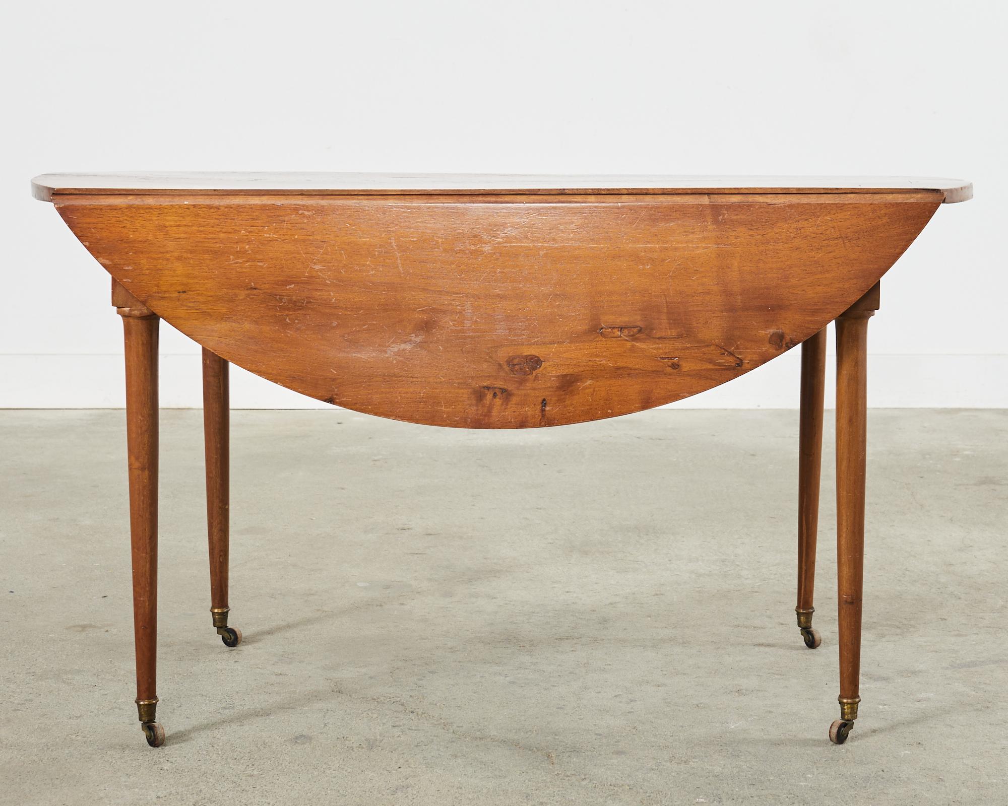 Louis XVI Style Fruitwood Drop Leaf Dining Table or Console  For Sale 8