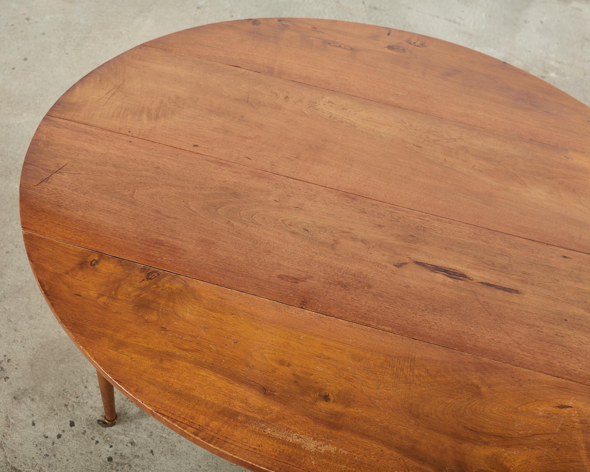 Louis XVI Style Fruitwood Drop Leaf Dining Table or Console  In Distressed Condition In Rio Vista, CA