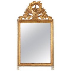 Louis XVI Style Gilded and Painted Mirror by Andre Mailfert, 1930s