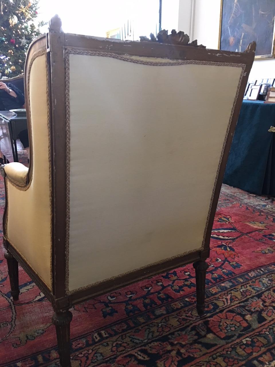 Louis XVI Style Gilded Chair and Down Cushion Seat, 19th Century In Good Condition In Savannah, GA