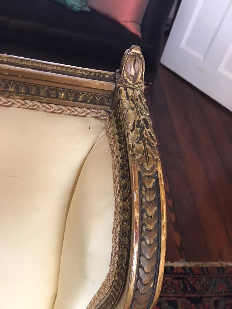 Louis XVI Style Gilded Chair and Down Cushion Seat, 19th Century 1