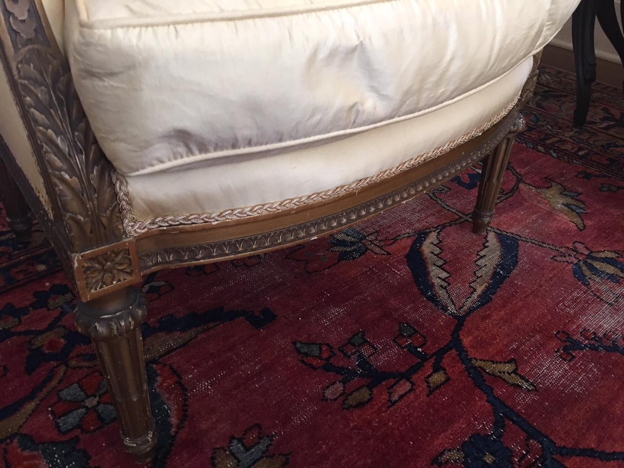 Louis XVI Style Gilded Chair and Down Cushion Seat, 19th Century 3