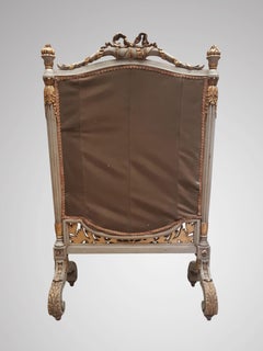 Pare-étincelles doré de style Louis XVI avec sa tapisserie française d'origine