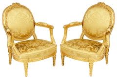 Louis XVI Style Gilded French Salon Suite, 19th Century