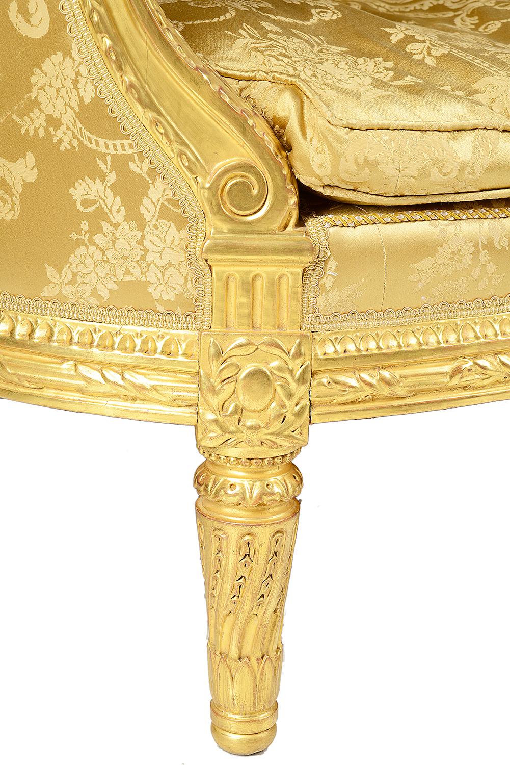 Louis XVI Style Gilded French Salon Suite, 19th Century 2