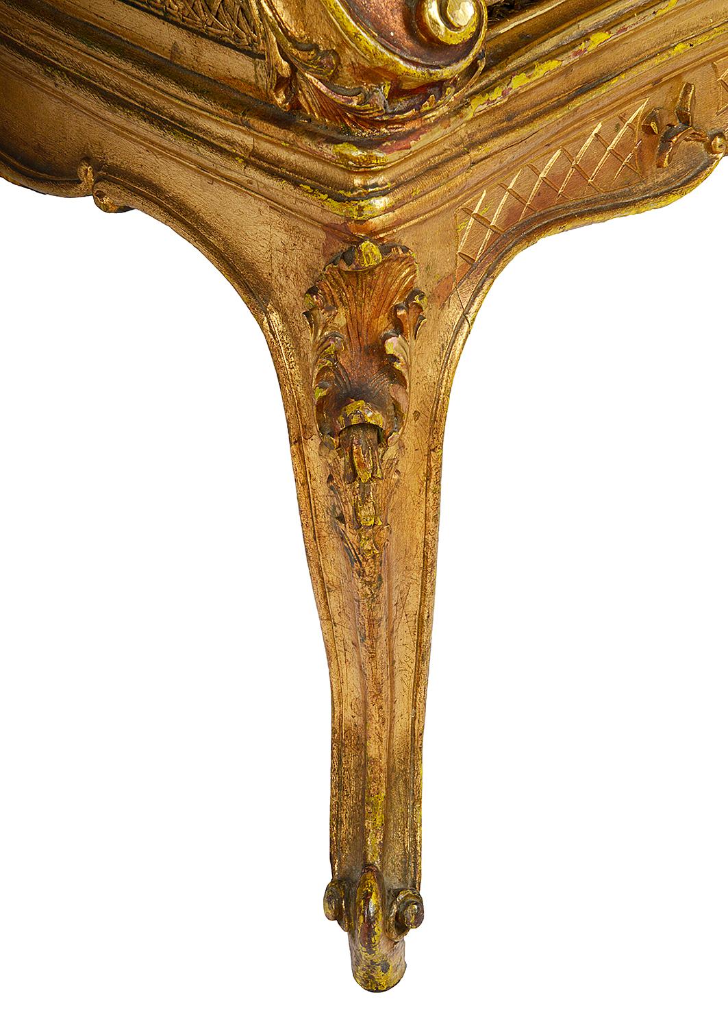 Carved Louis XVI Style Gilded Two-Seat Sofa, circa 1900