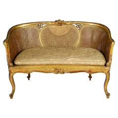 Louis XVI Style Gilded Two-Seat Sofa, circa 1900