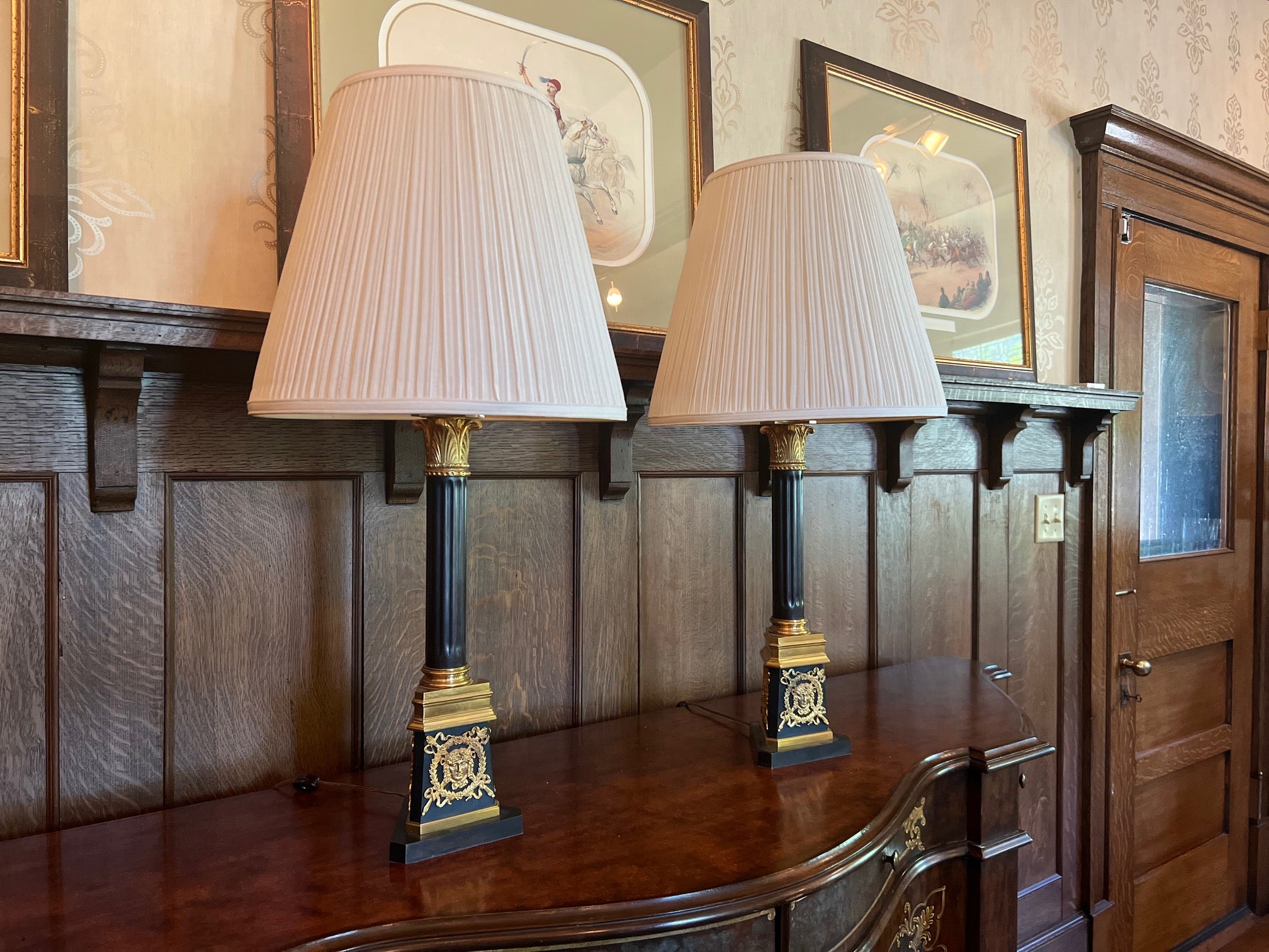 Louis XVI Style Gilt and Patinated Bronze Lamps by Gherardo Degli Albizzi, Pair For Sale