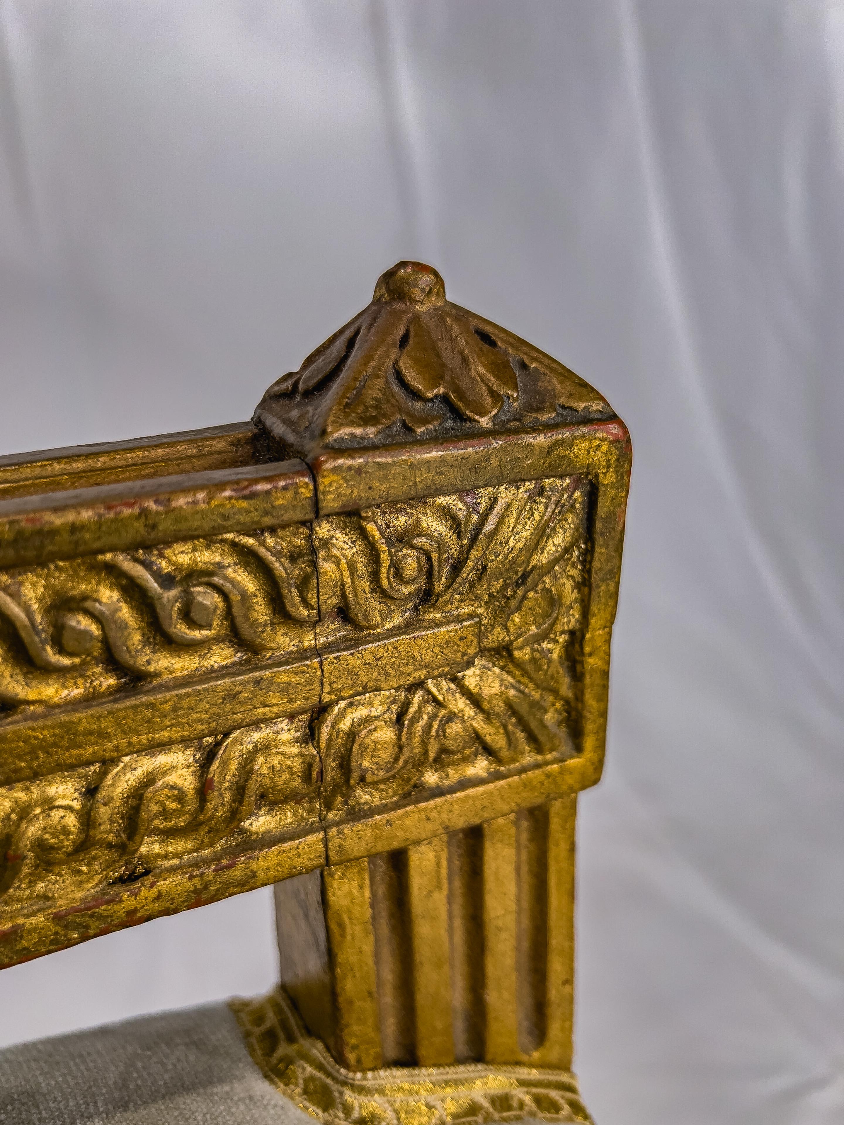 Louis XVI Style Gilt Bench Upholstered with Aubusson Fragment 4