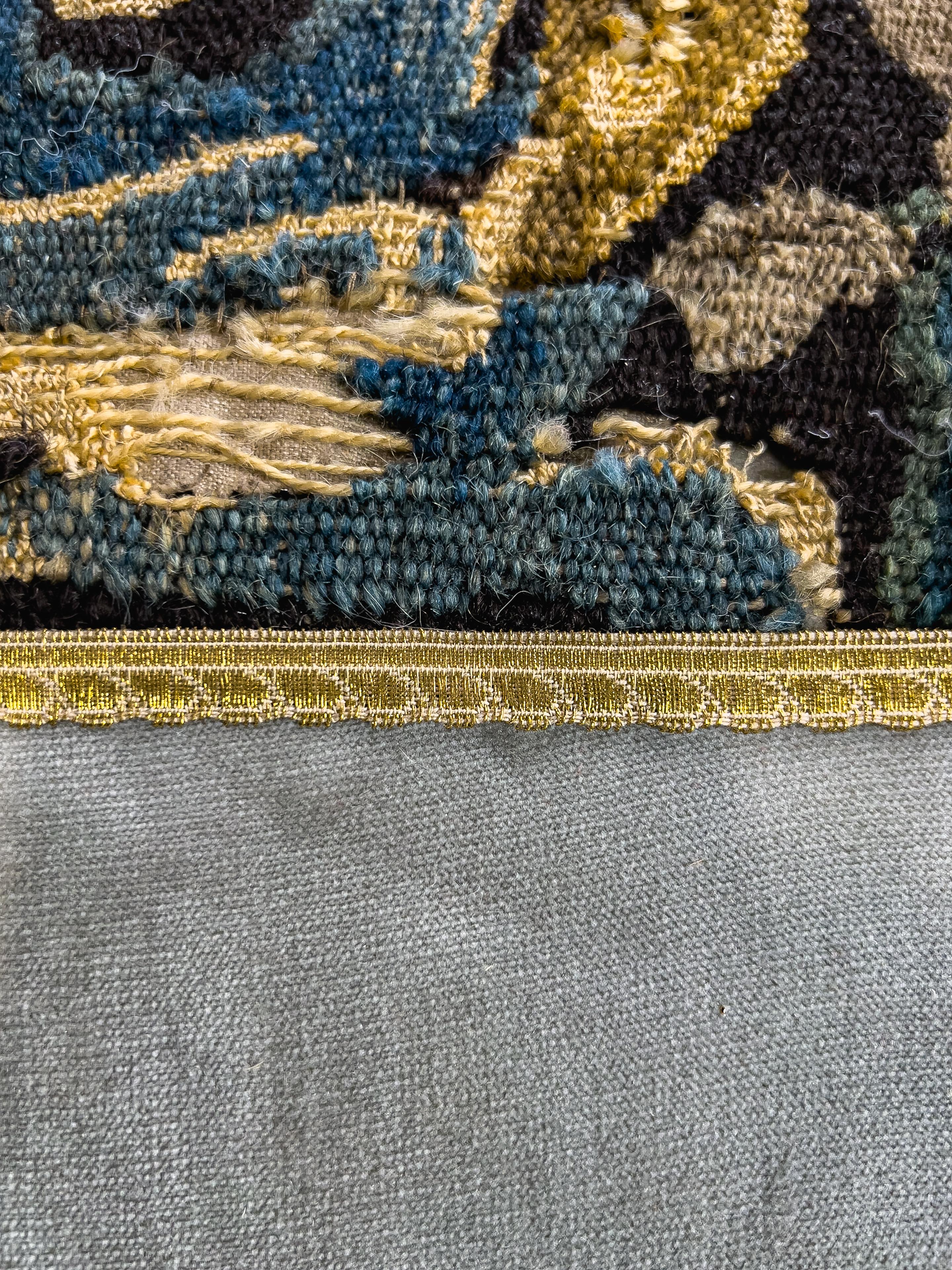Louis XVI Style Gilt Bench Upholstered with Aubusson Fragment 6