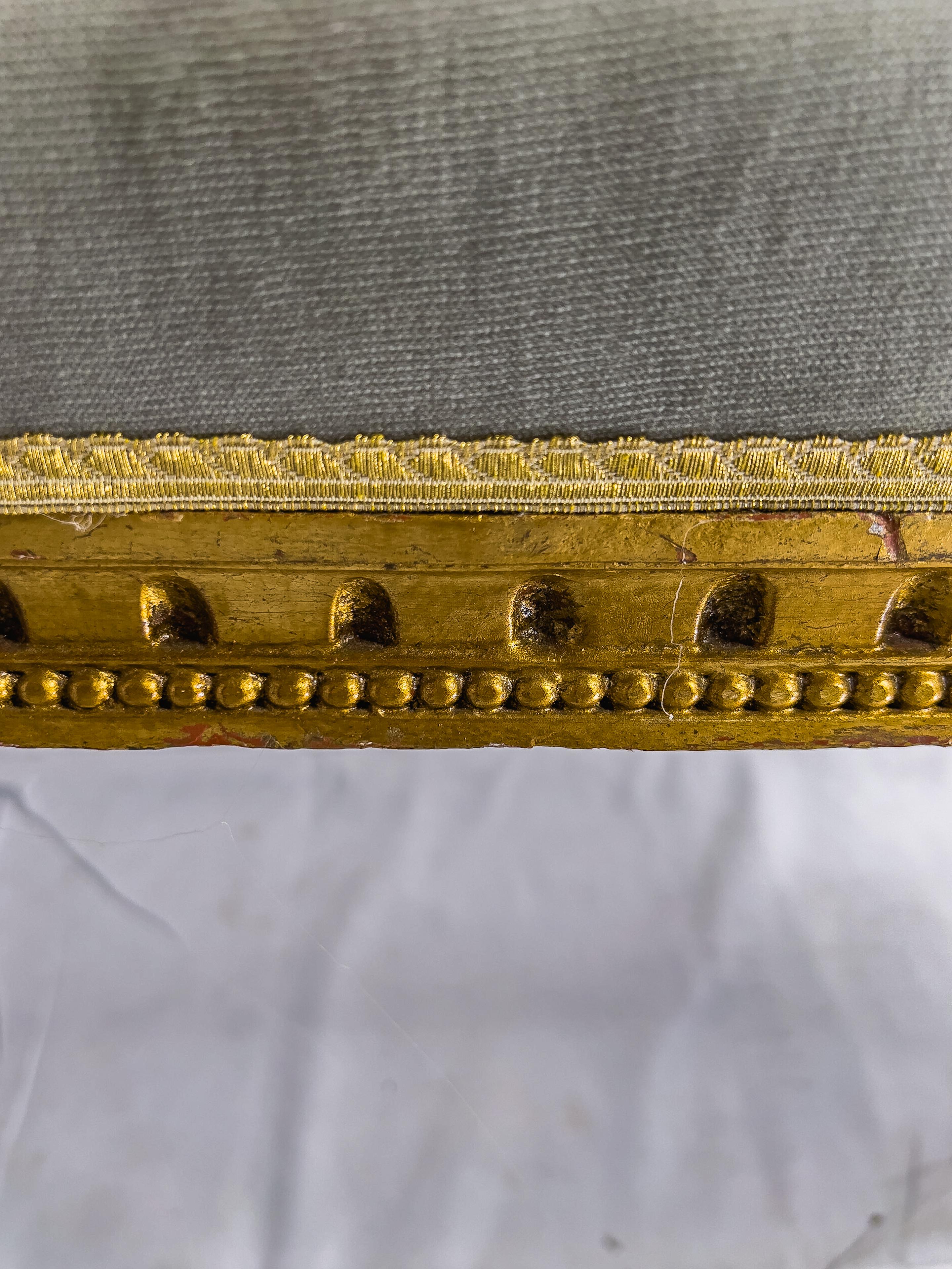 Louis XVI Style Gilt Bench Upholstered with Aubusson Fragment 9