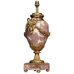 Louis XVI Style Gilt Brass Mounted Marble Lamp