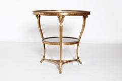 Louis XVI Style Gilt Bronze and Black Marble French Gueridon