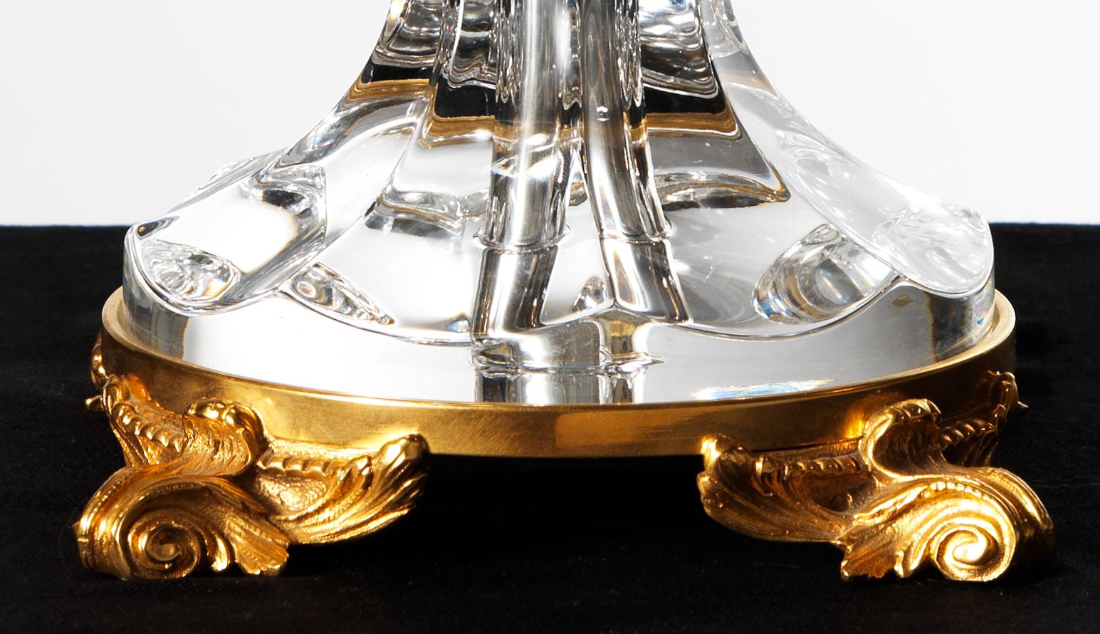 italien Bol de style Louis XVI en bronze doré et cristal de Gherardo Degli Albizzi en vente