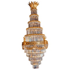 Louis XVI Style Gilt Bronze and Crystal Swag Neoclassical Chandelier