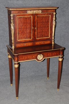Louis XVI Style Gilt Bronze and Mahogany Secretary Desk