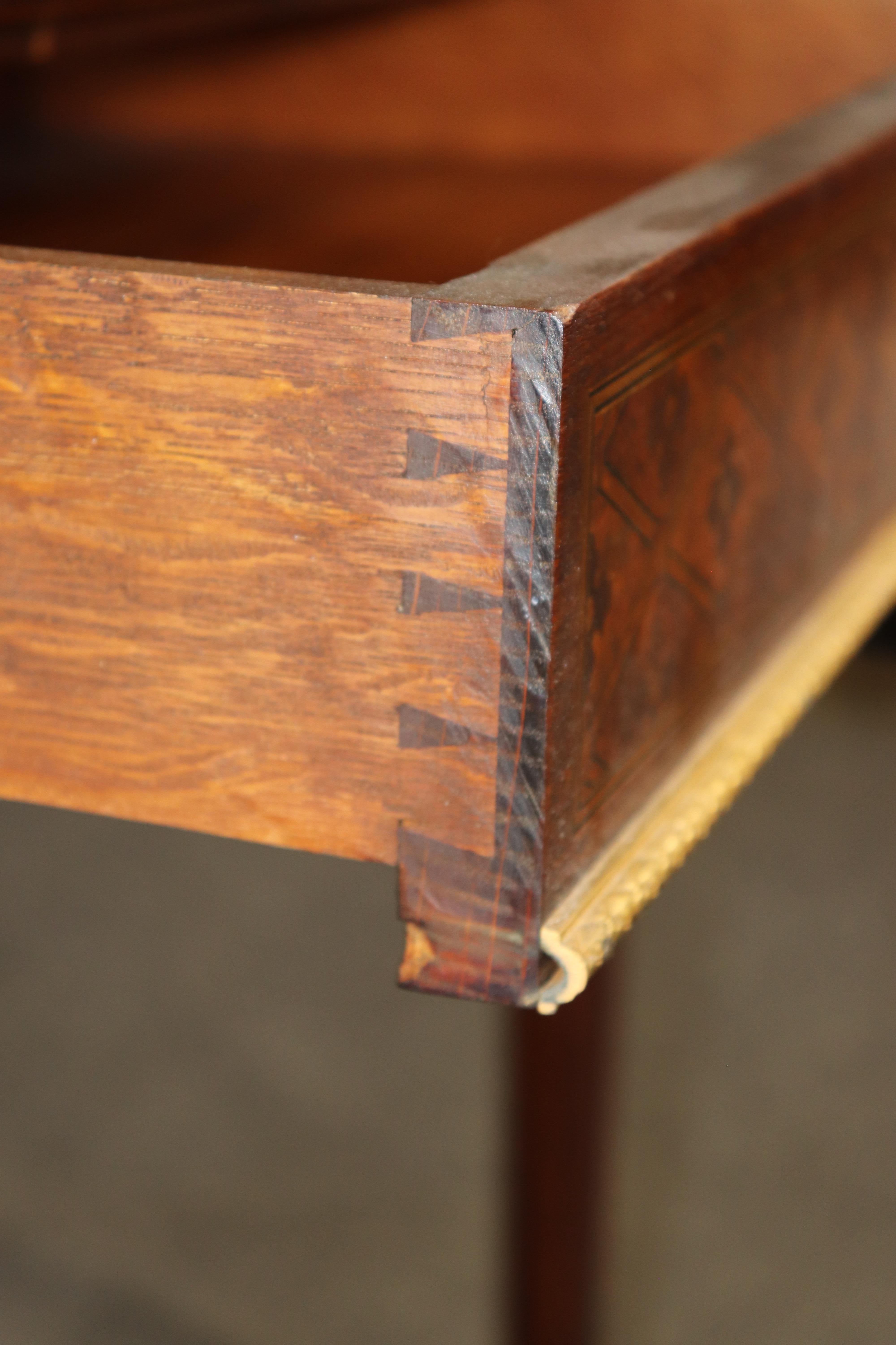 Early 20th Century Louis XVI Style Gilt Bronze and Mahogany Secretary Desk For Sale