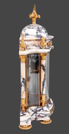 Louis XVI Style Gilt Bronze and Marble Clock Set