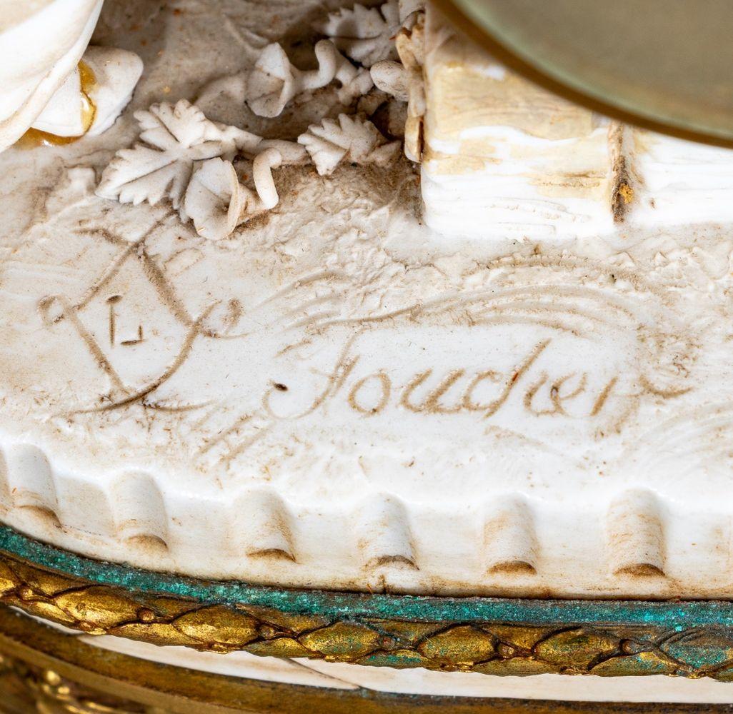 Louis XVI Style Gilt Bronze and Sevres Clock Set In Good Condition For Sale In Astoria, NY