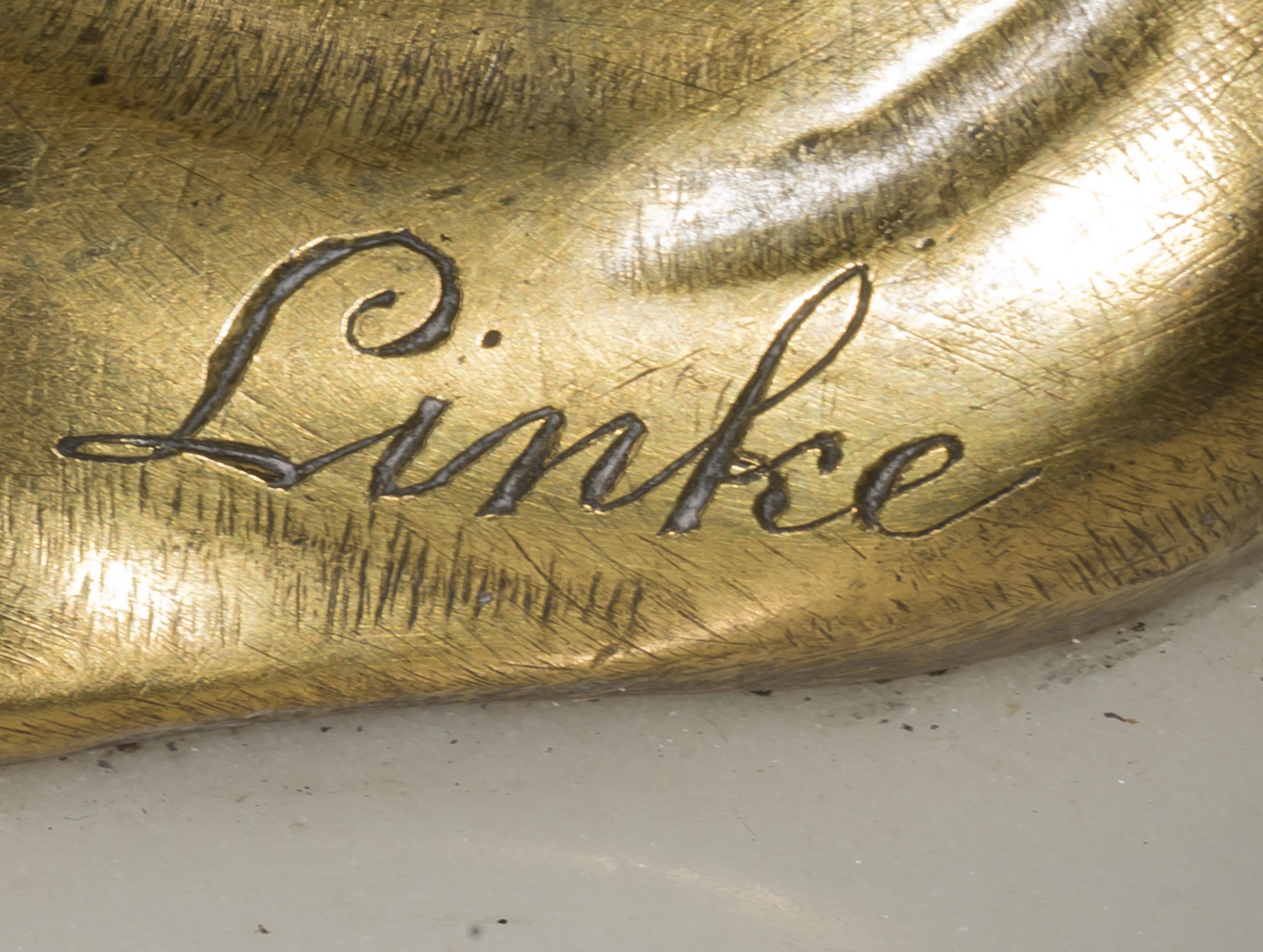 Uhr aus vergoldeter Bronze und weißem Marmor im Louis-XVI-Stil von Franois Linke, um 1890 im Zustand „Gut“ im Angebot in Brighton, West Sussex