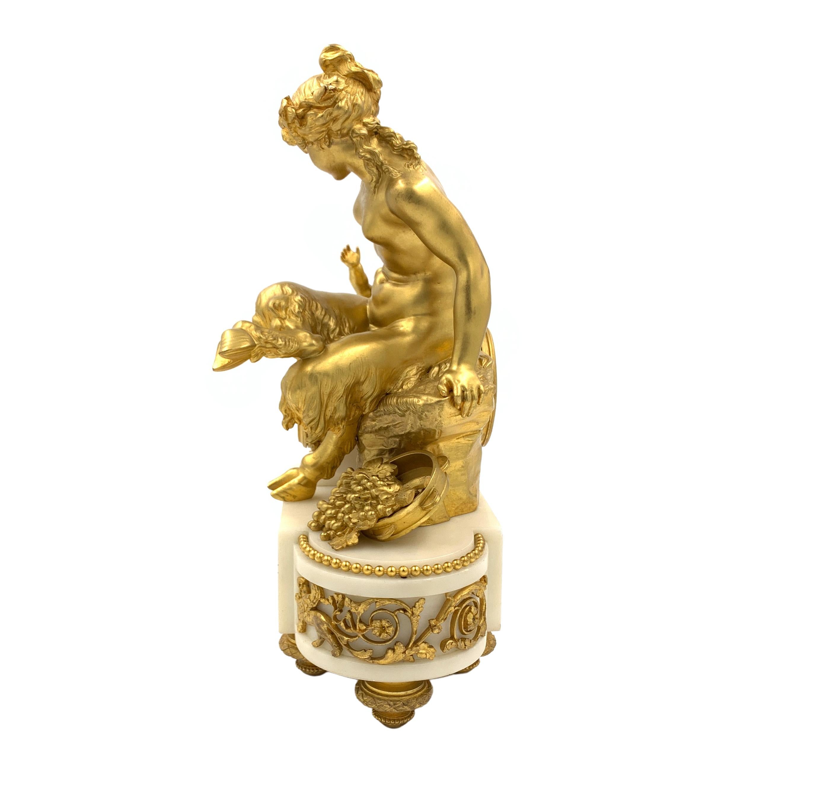 Louis XVI Style Gilt-Bronze and White Marble Clock, François Linke In Good Condition For Sale In London, GB