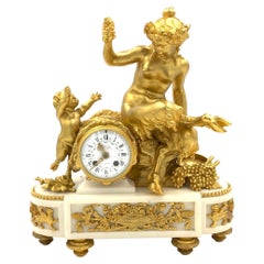 Louis XVI Style Gilt-Bronze and White Marble Clock, François Linke