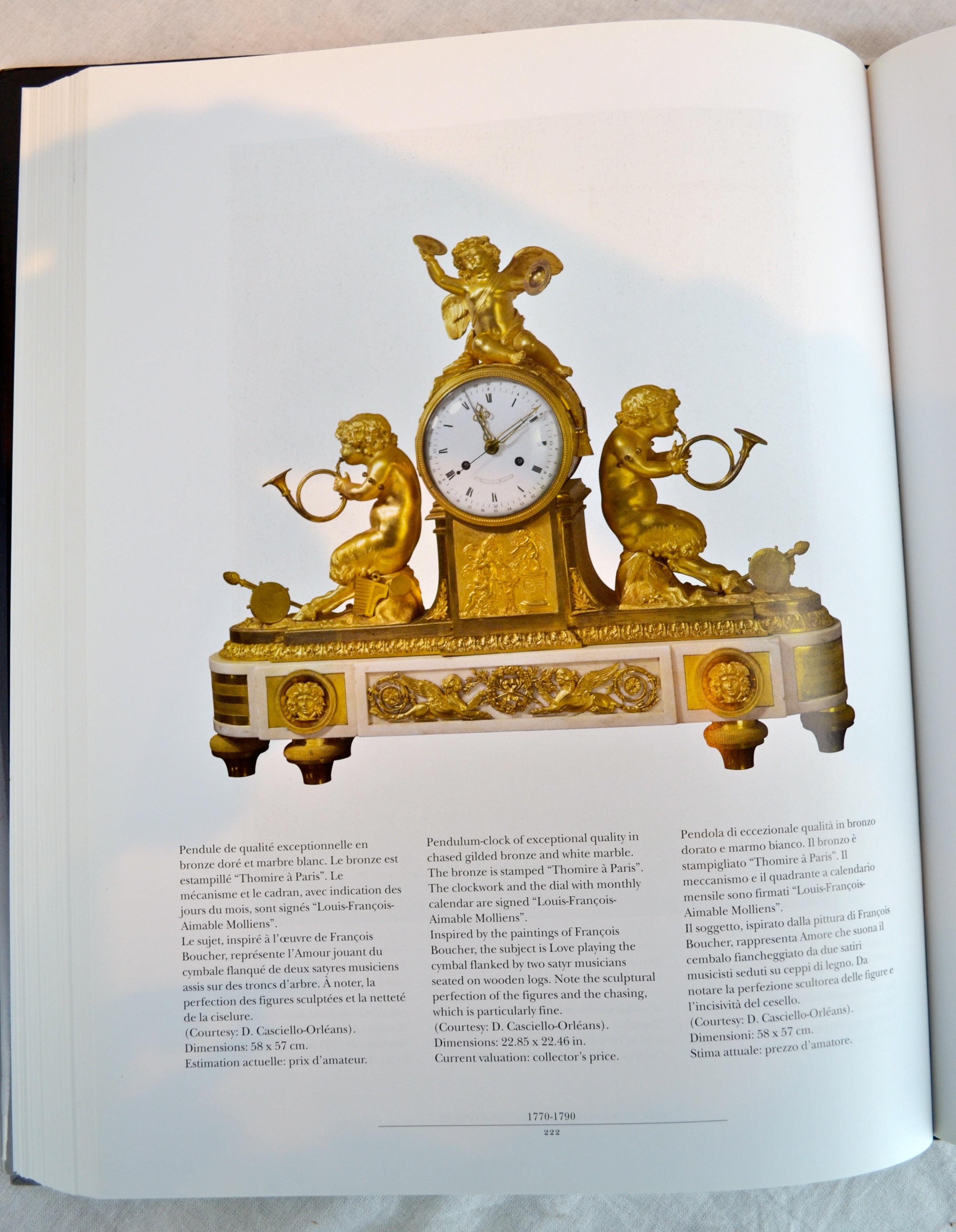 Louis XVI Style Gilt Bronze and White Marble Clock with Bacchante and Satyrs For Sale 6
