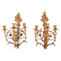 Vergoldete Bronzeapplikationen im Louis-XVI-Stil, Paar