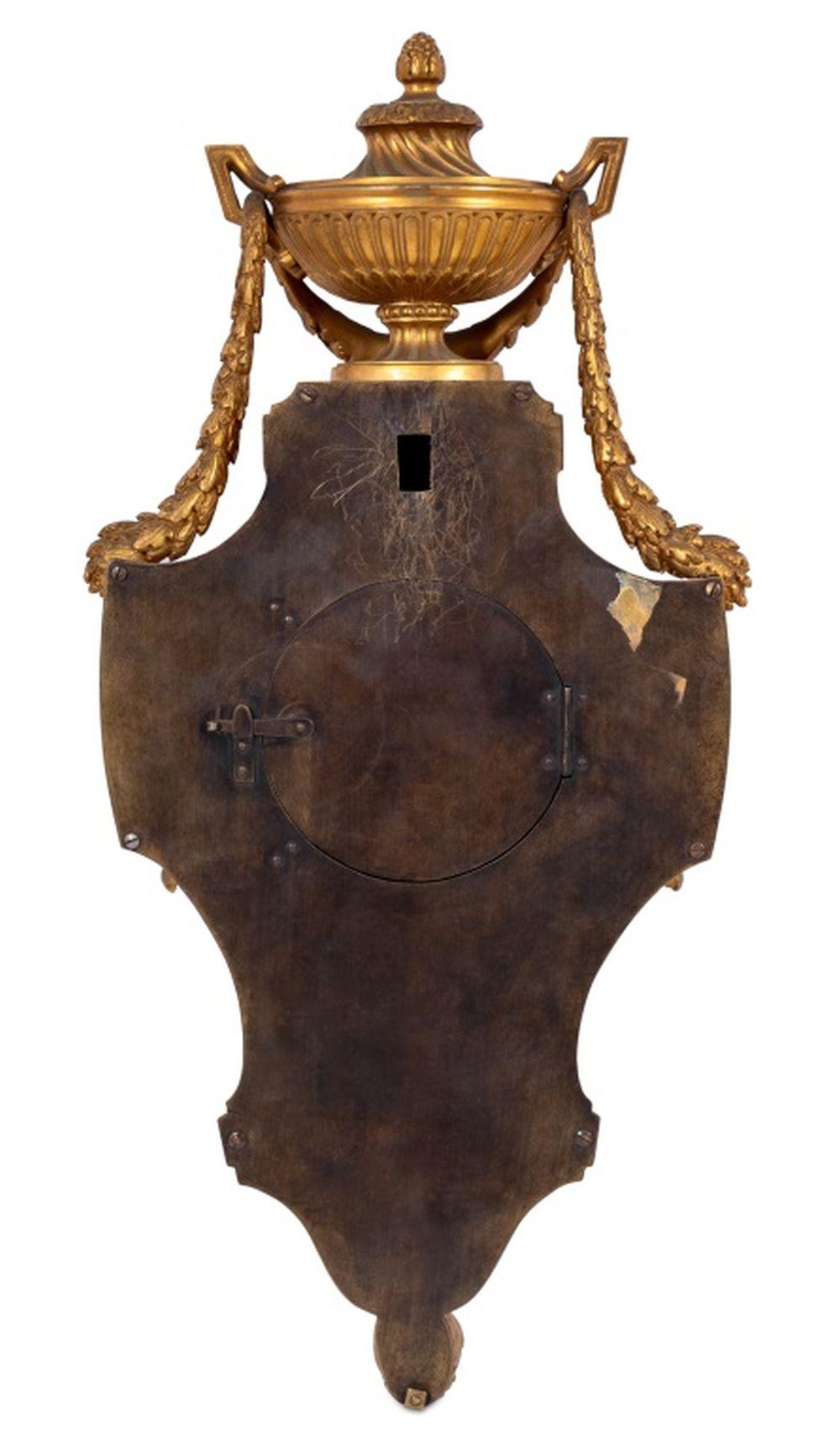 Dorato Orologio a cartello in bronzo dorato in stile Luigi XVI in vendita