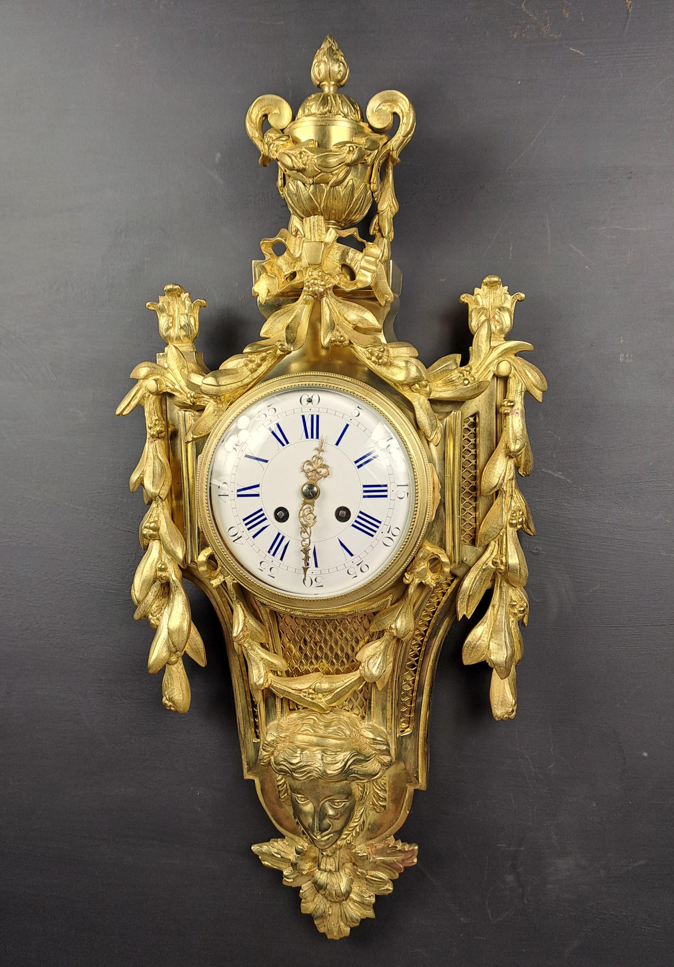 Louis XVI Stil vergoldete Bronze Cartel im Angebot 3