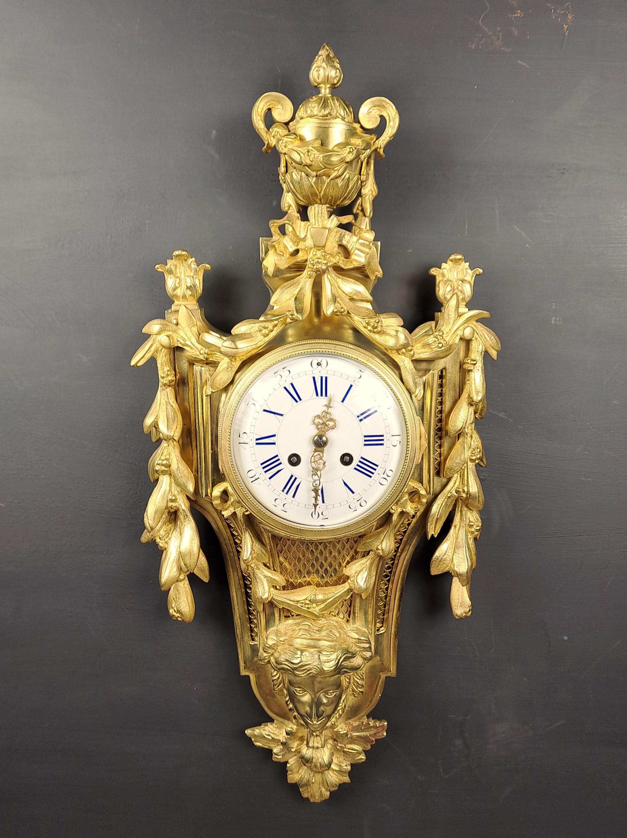 Louis XVI Stil vergoldete Bronze Cartel im Angebot 4