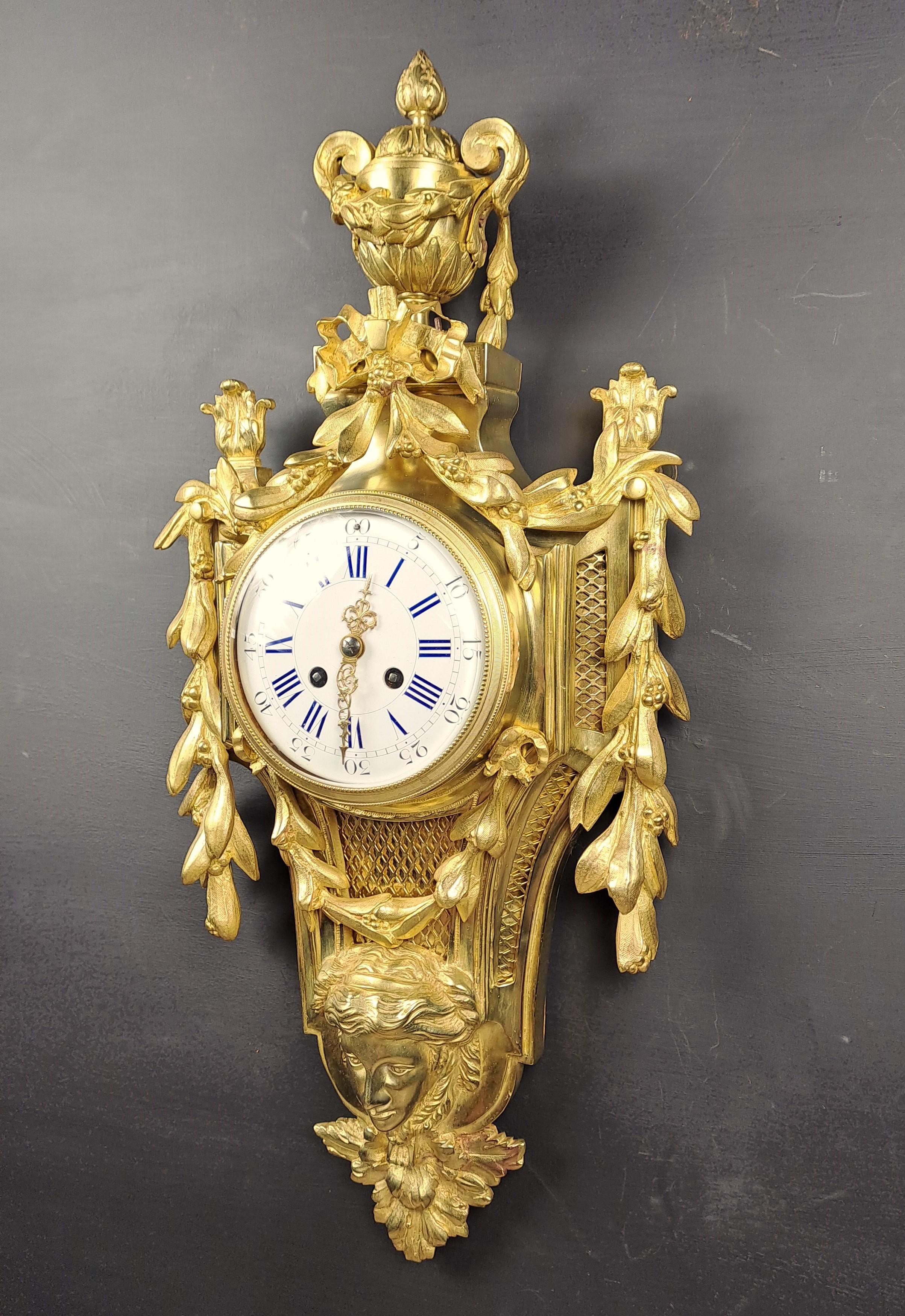 Louis XVI Stil vergoldete Bronze Cartel (Napoleon III.) im Angebot