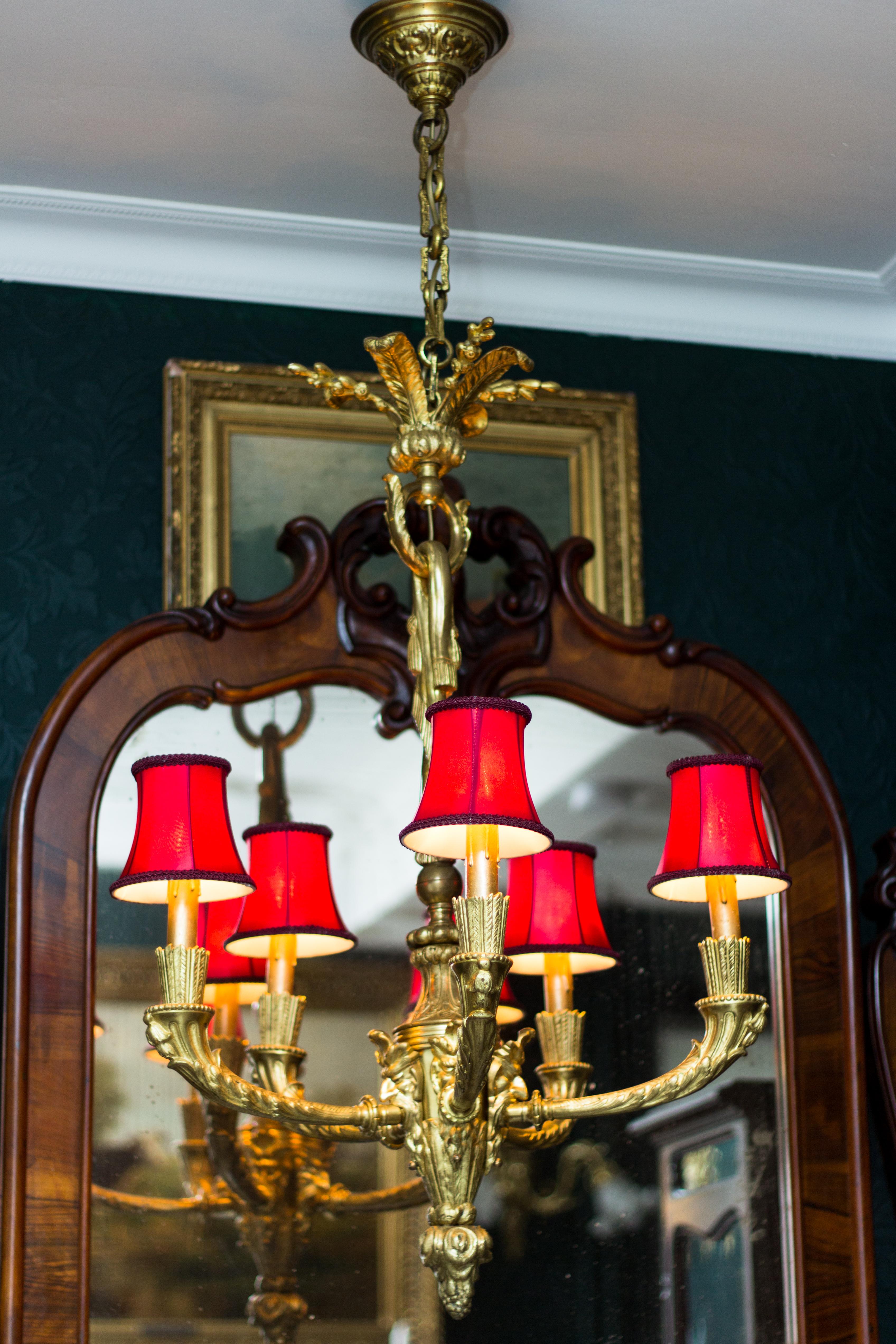 Louis XVI Style Gilt Bronze Chandelier 9