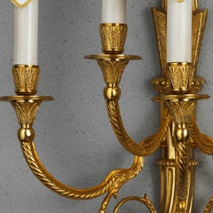 Aplique de pared de cinco luces estilo Luis XVI en bronce dorado de Gherardo Degli Albizzi