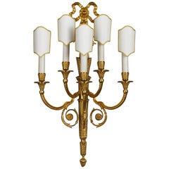 Louis XVI Style Gilt Bronze Five-Light Wall Sconce by Gherardo Degli Albizzi