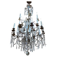 Louis XVI Style Gilt-Bronze & Glass Twenty-Light Chandelier