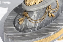 Louis XVI Style Gilt-Bronze Lyre-Form Mantel Clock