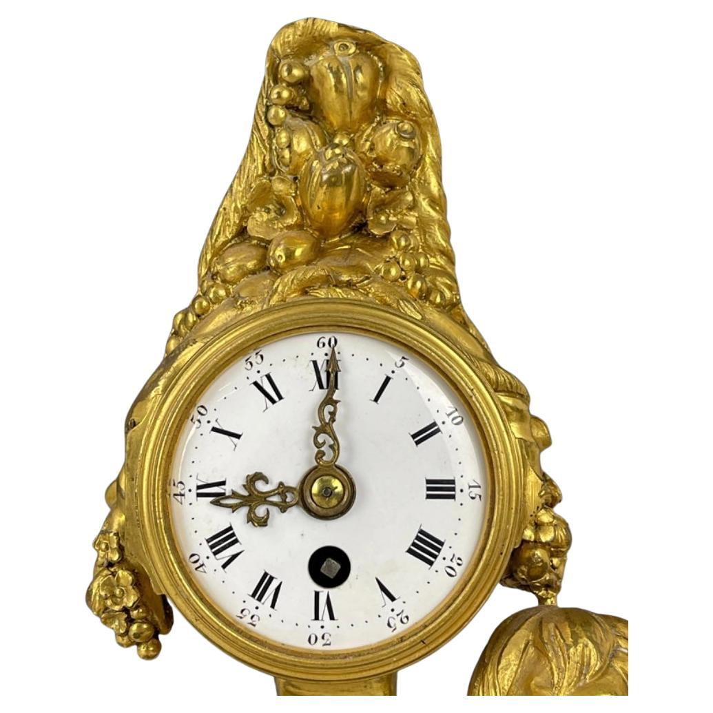 French  Louis XVI Style Gilt Bronze Mantel Clock For Sale