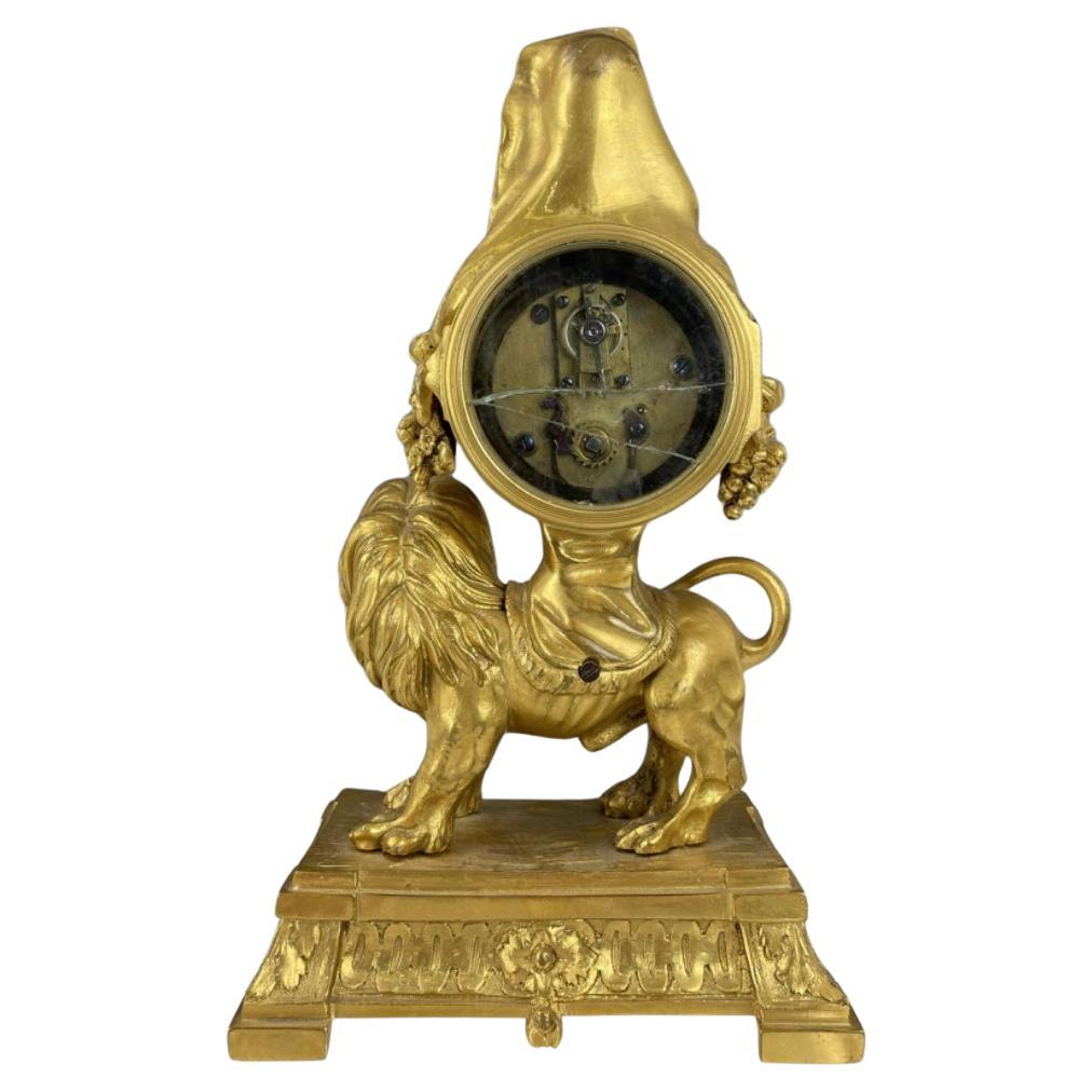 19th Century  Louis XVI Style Gilt Bronze Mantel Clock For Sale