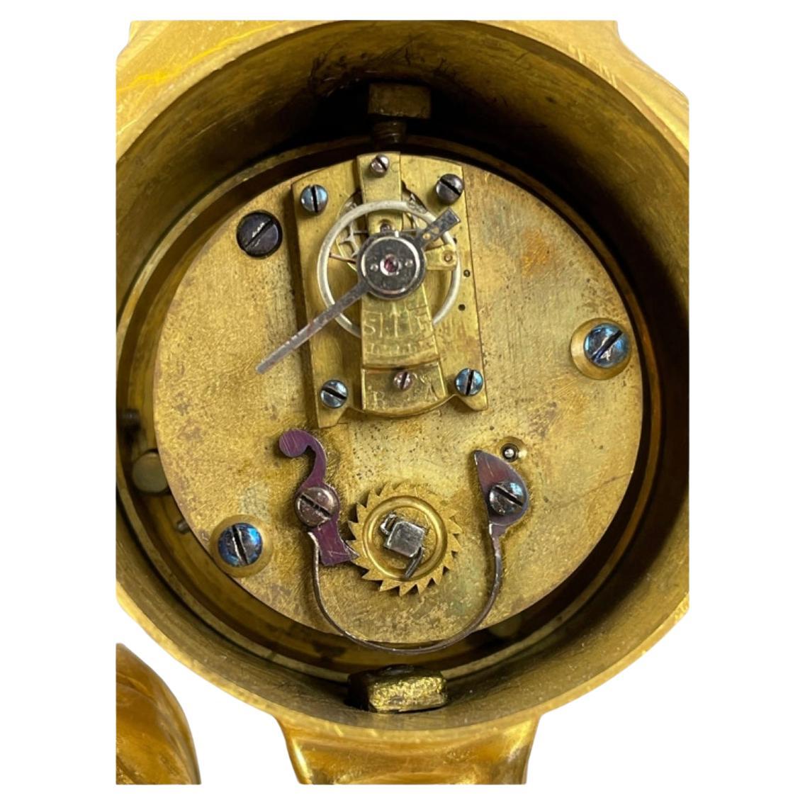  Louis XVI Style Gilt Bronze Mantel Clock For Sale 2