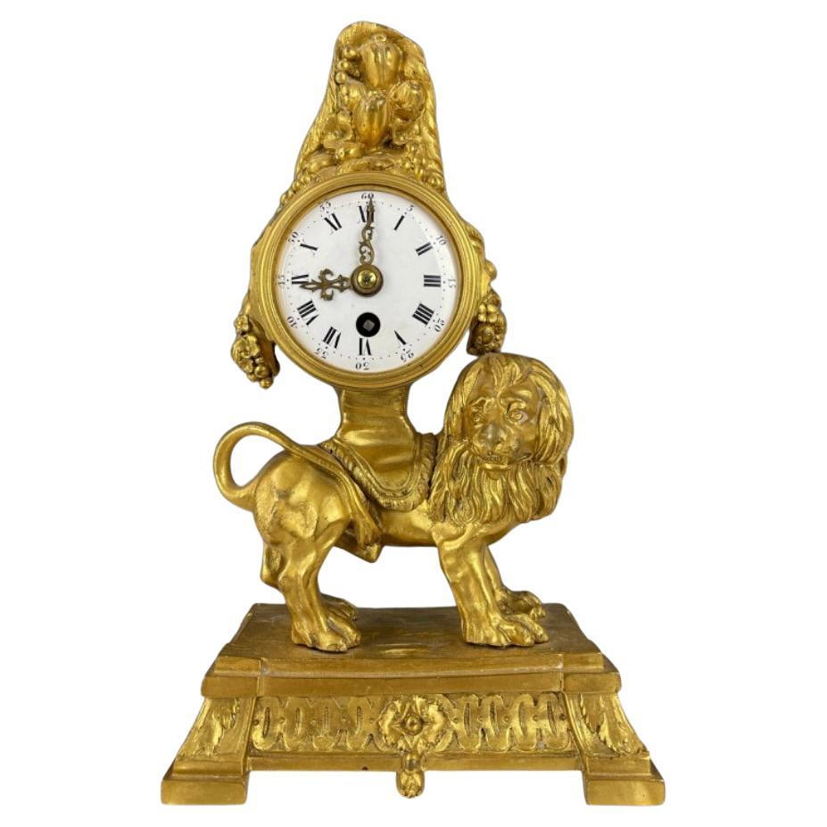  Louis XVI Style Gilt Bronze Mantel Clock For Sale