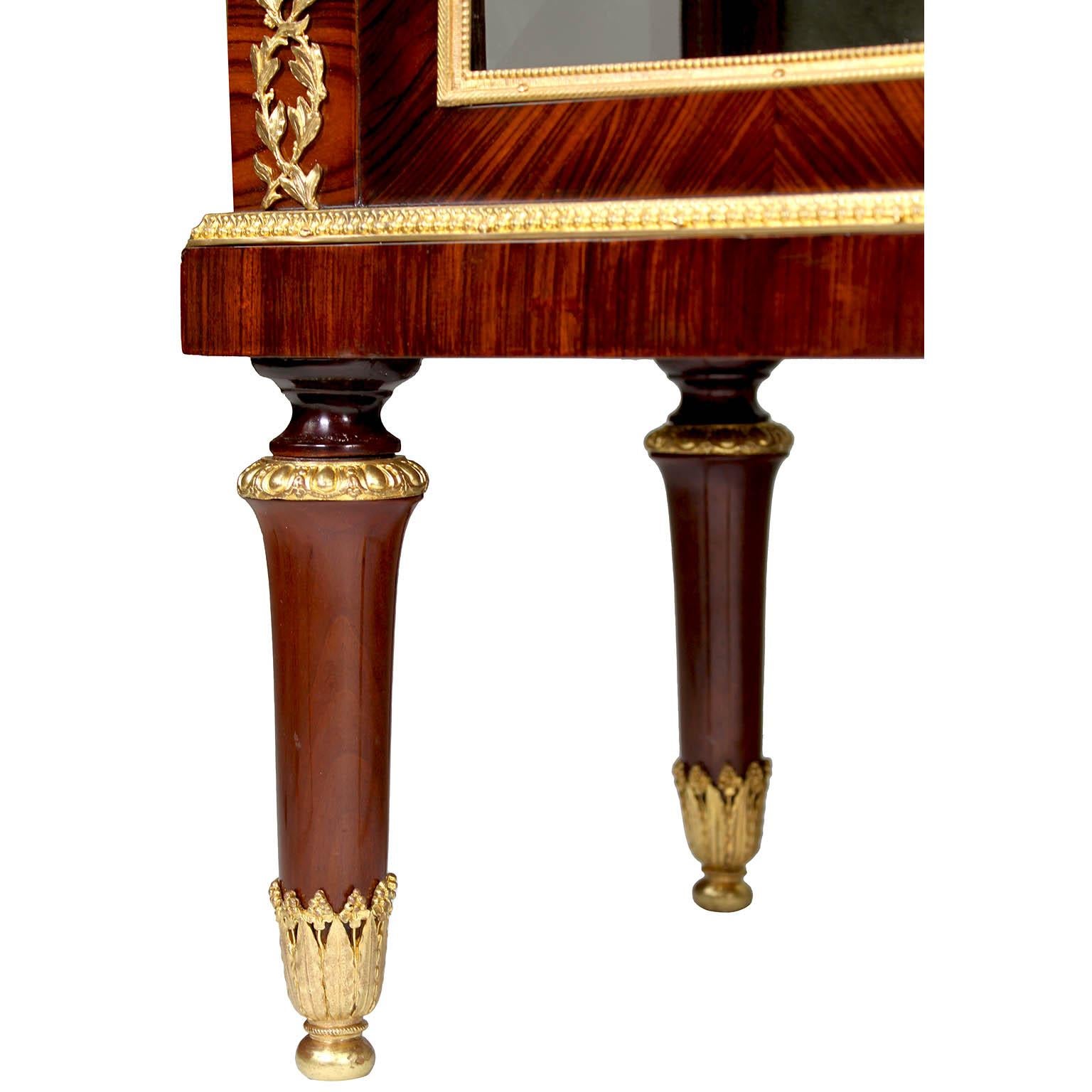 Louis XVI Style Gilt Bronze & Metal Mounted Rosewood Cabinet Vitrine P.E. Guerin For Sale 9