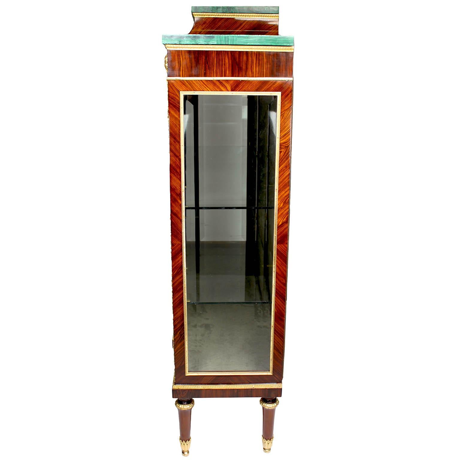 Louis XVI Style Gilt Bronze & Metal Mounted Rosewood Cabinet Vitrine P.E. Guerin For Sale 13