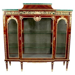 Louis XVI Style Gilt Bronze & Metal Mounted Rosewood Display Vitrine P.E. Guerin