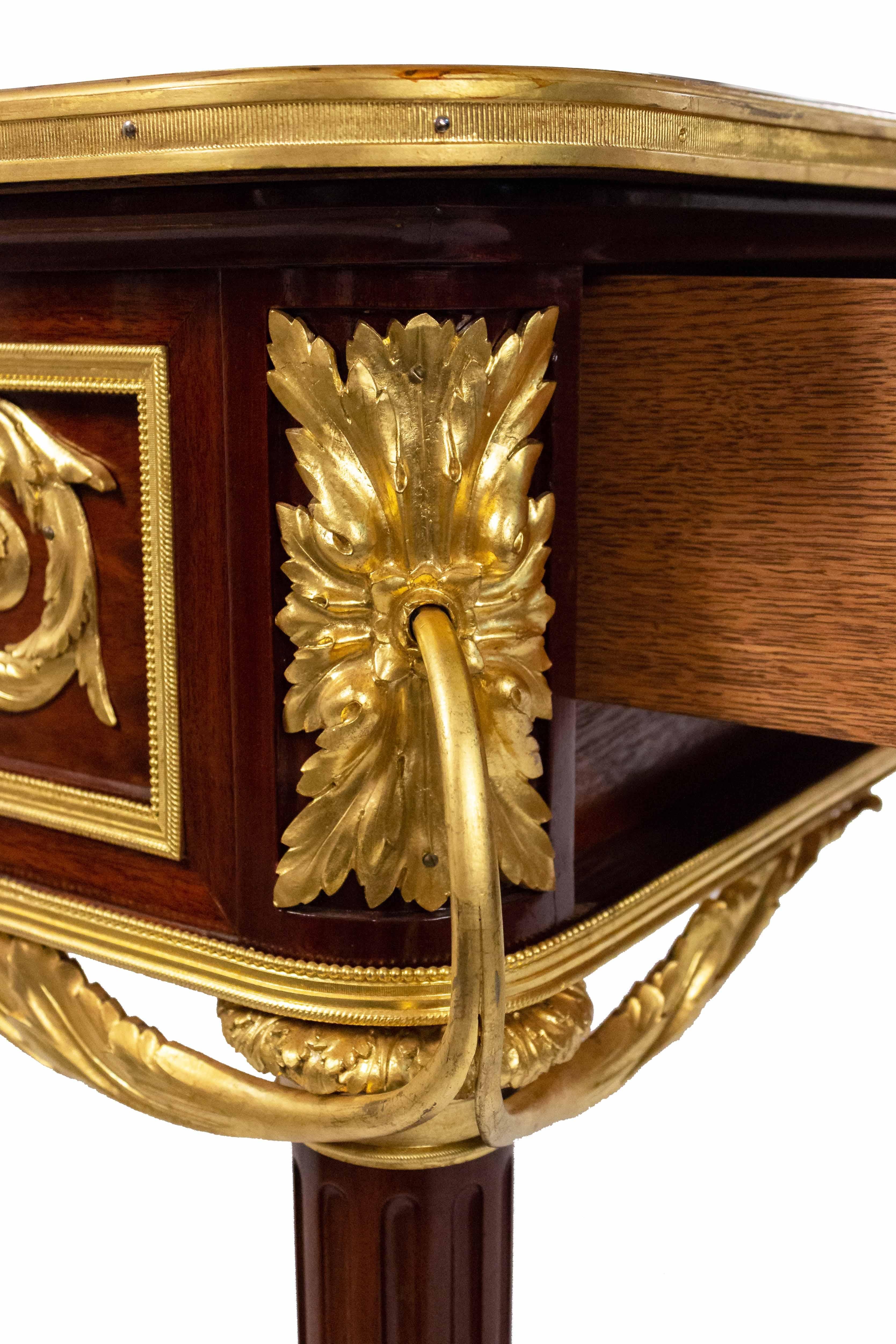Louis XVI Style Gilt Bronze Mounted Bureau Plat Desk For Sale 1